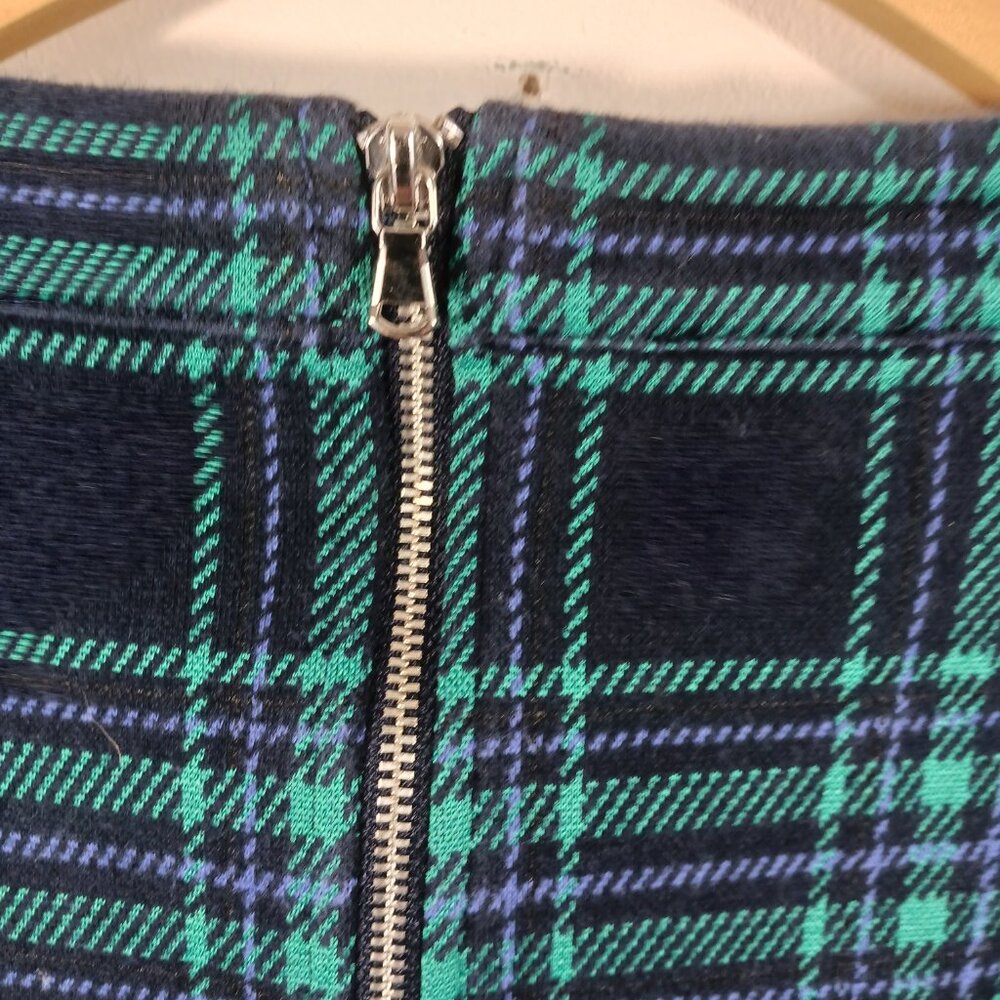 Talbots SZ XLp Green & Navy Blue Black Watch Plaid Top, Boat Neck, 3/4 Sleeves, - Picture 10 of 16